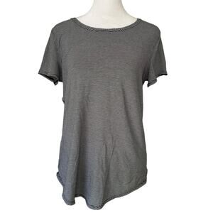 Lululemon black & white striped short-sleeve t-shirt